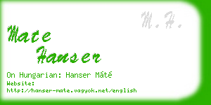 mate hanser business card